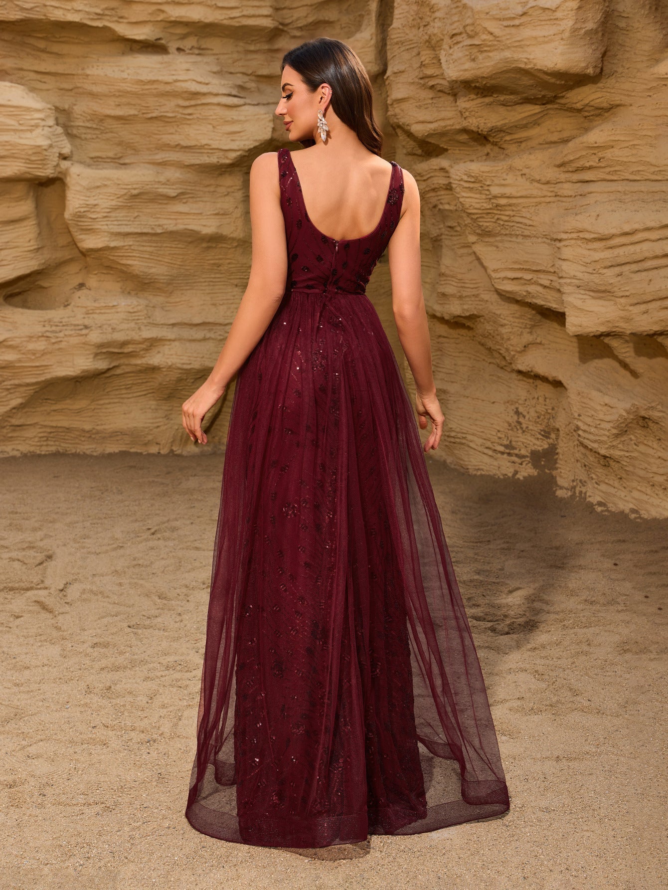 Zinnia Mermaid Maxi Dress with Cape