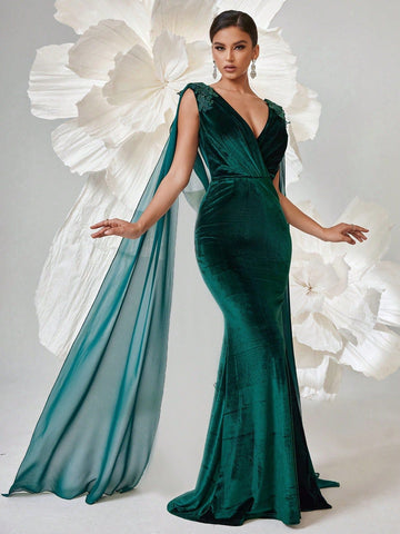 Dulcinea Velvet Mermaid Maxi Dress 