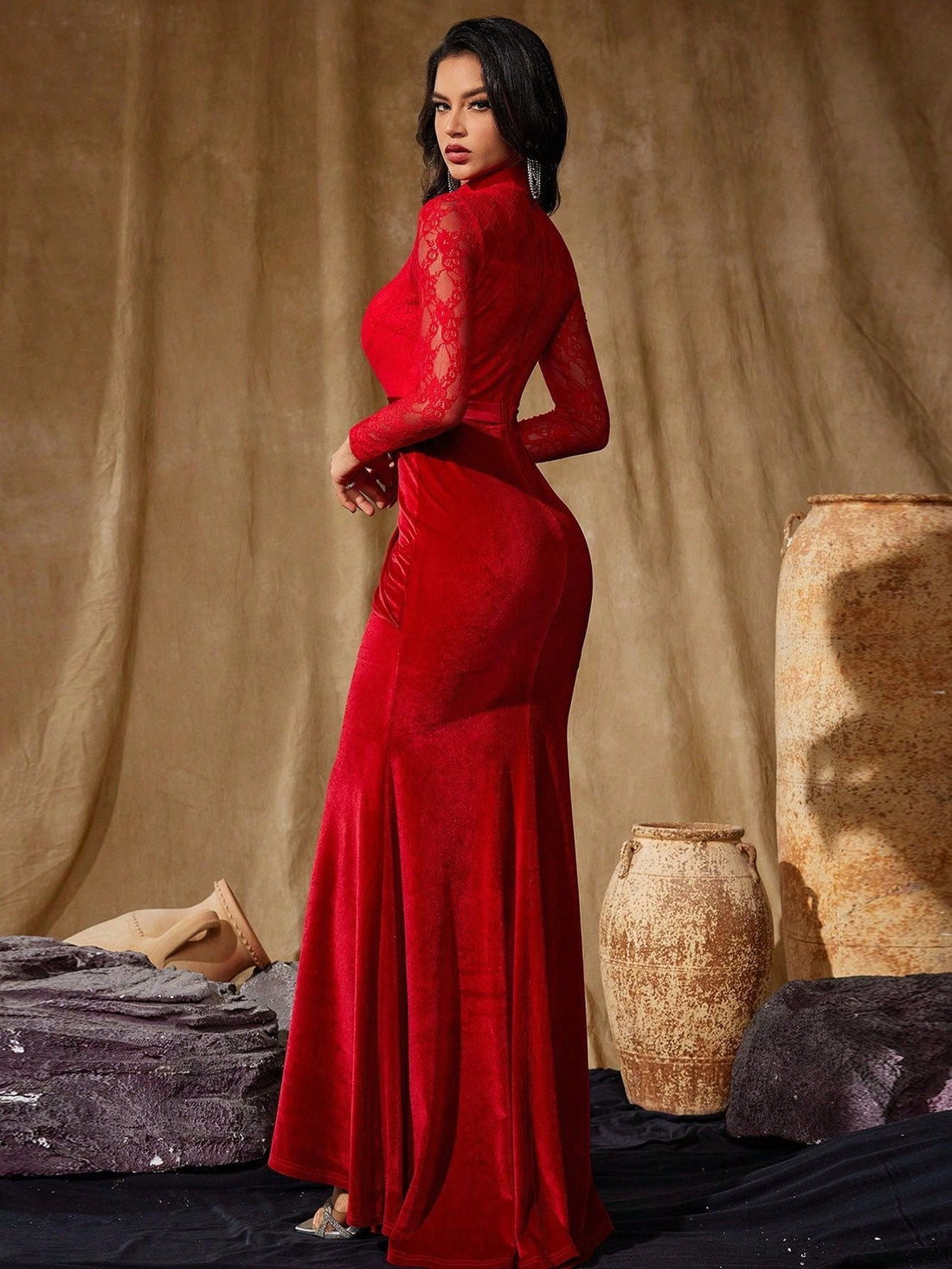 Xylia Samt-Maxikleid