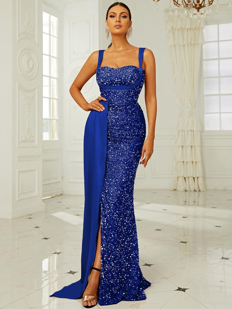 Winslet gestreiftes Korsett-Maxikleid