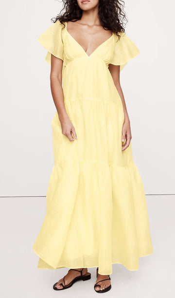 Linen Layered Maxi Dress 