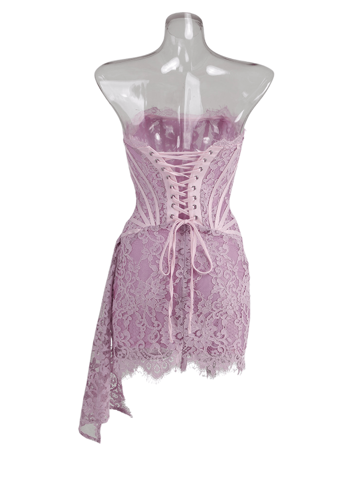 Yolita Lilac Strapless Lace Mini Dress