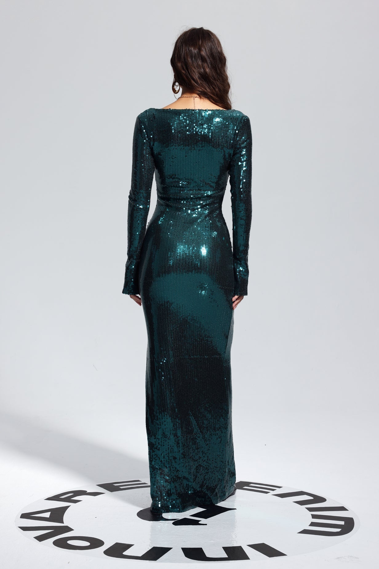 Aoibhe Pailletten-Maxikleid Grün