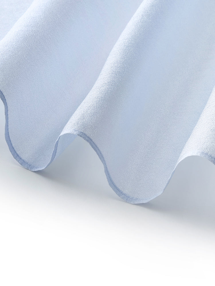 Çıkarılabilir Çiçekli Kadın Halter Midi Mavi Elbise