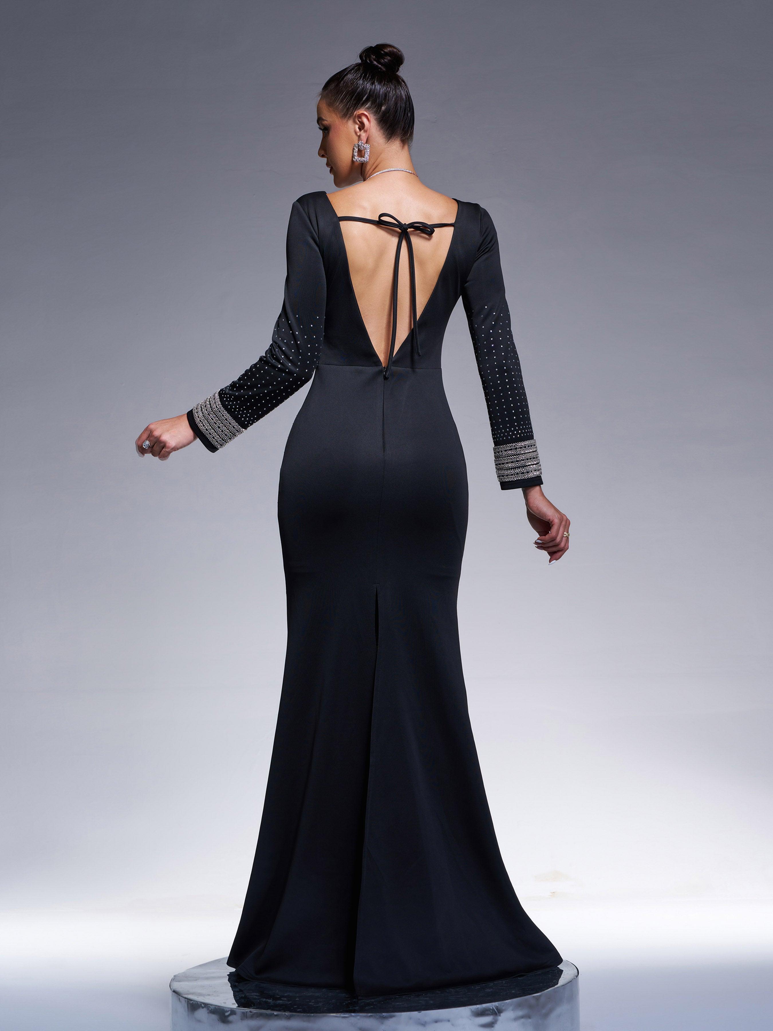 Solene Long-Sleeved Backless Maxi Dress