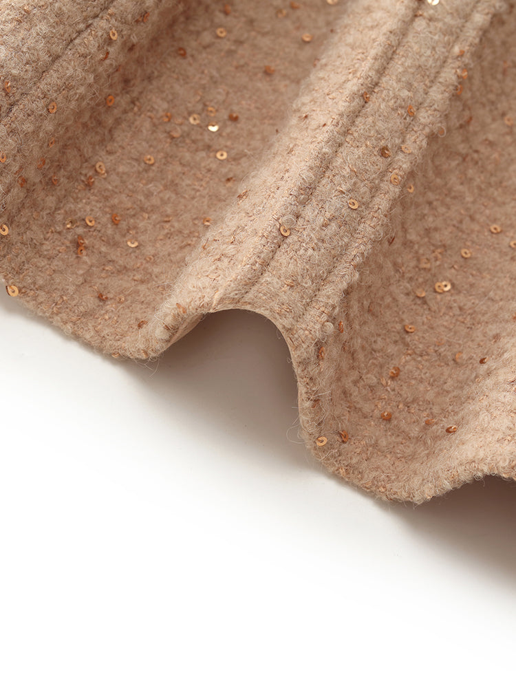 Zweiteiliges Set aus Minikleid und Stricktop aus Alpaka- und Woll-Tweed 