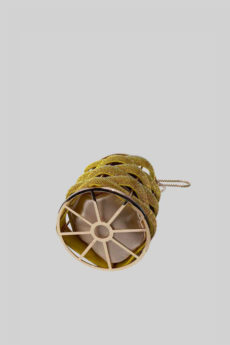 Elegant Bucket Bag with Satin Interior Closure - Gold