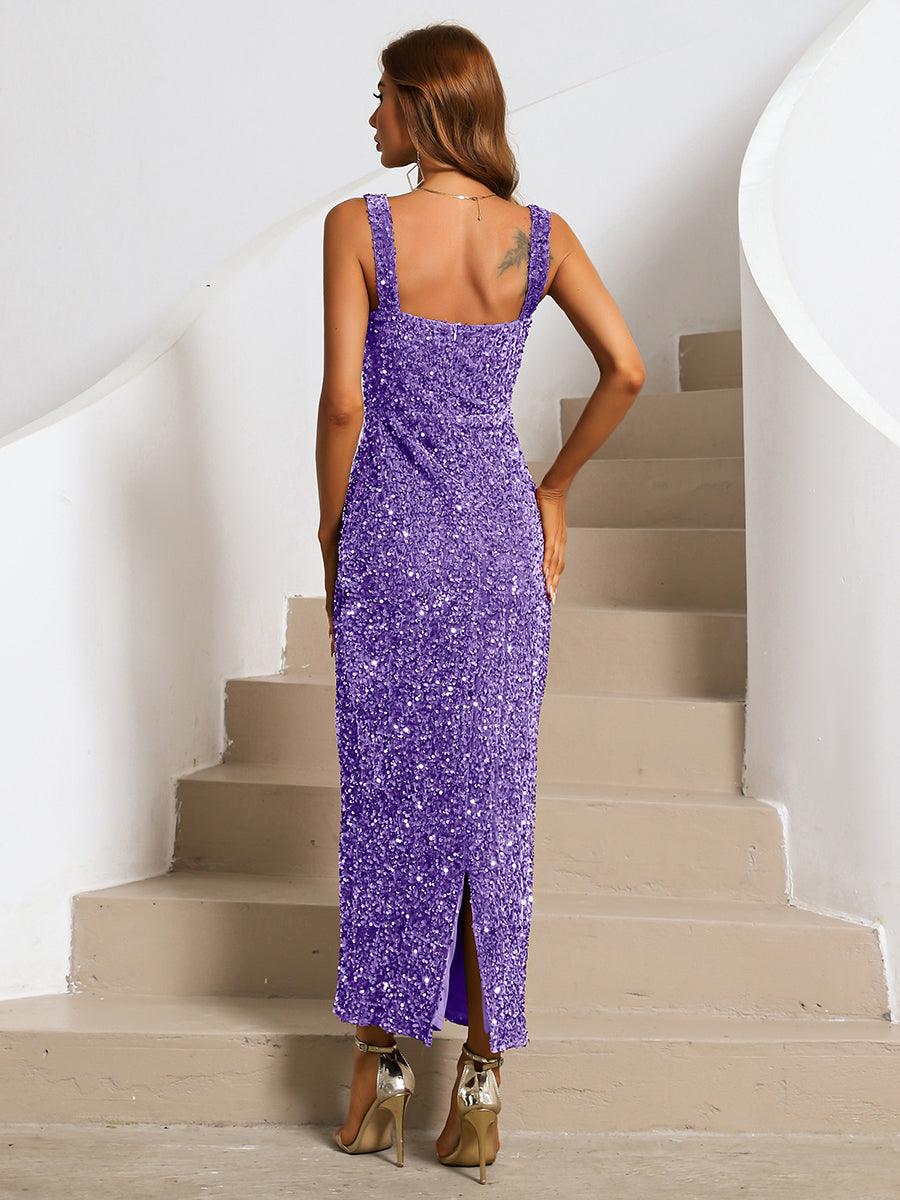 Romilly Cocktail-Maxikleid mit eckigem Ausschnitt