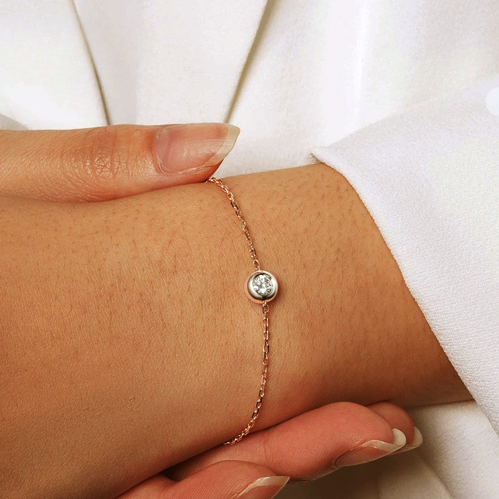 S925 ayar gümüş moissanite kabarcık bileklik