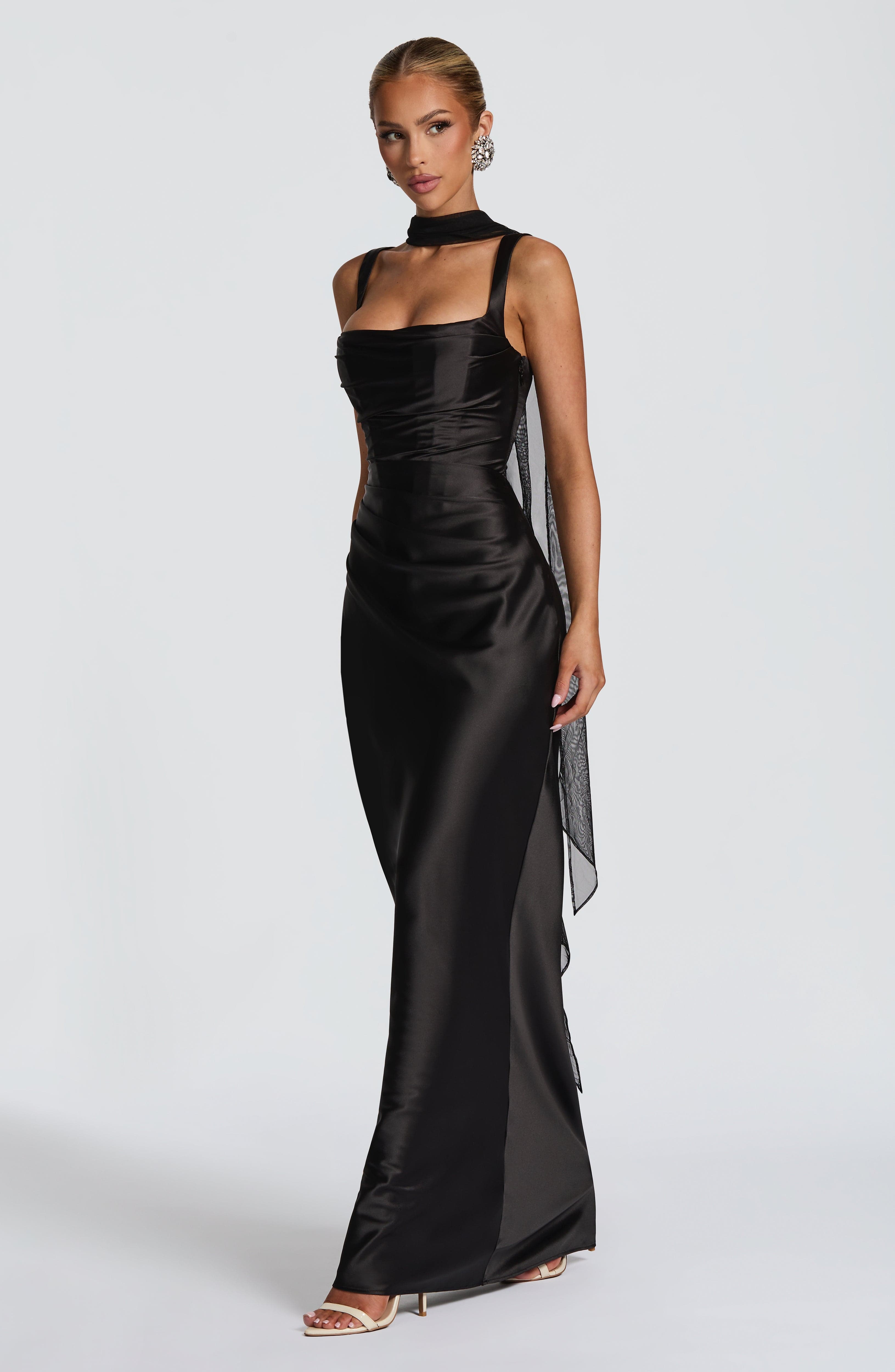 Calanthe Maxi Elbise - Siyah