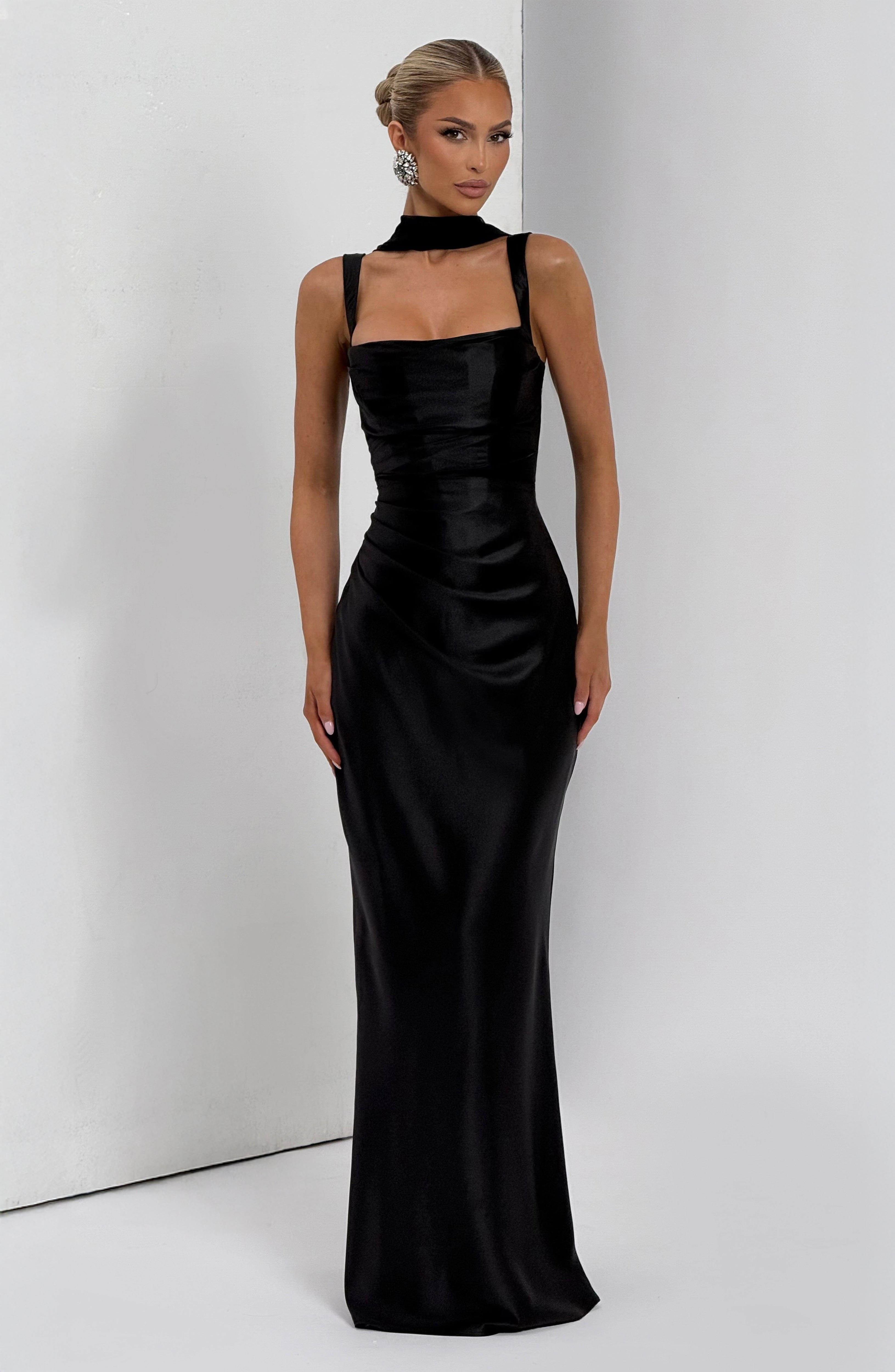 Calanthe Maxi Elbise - Siyah