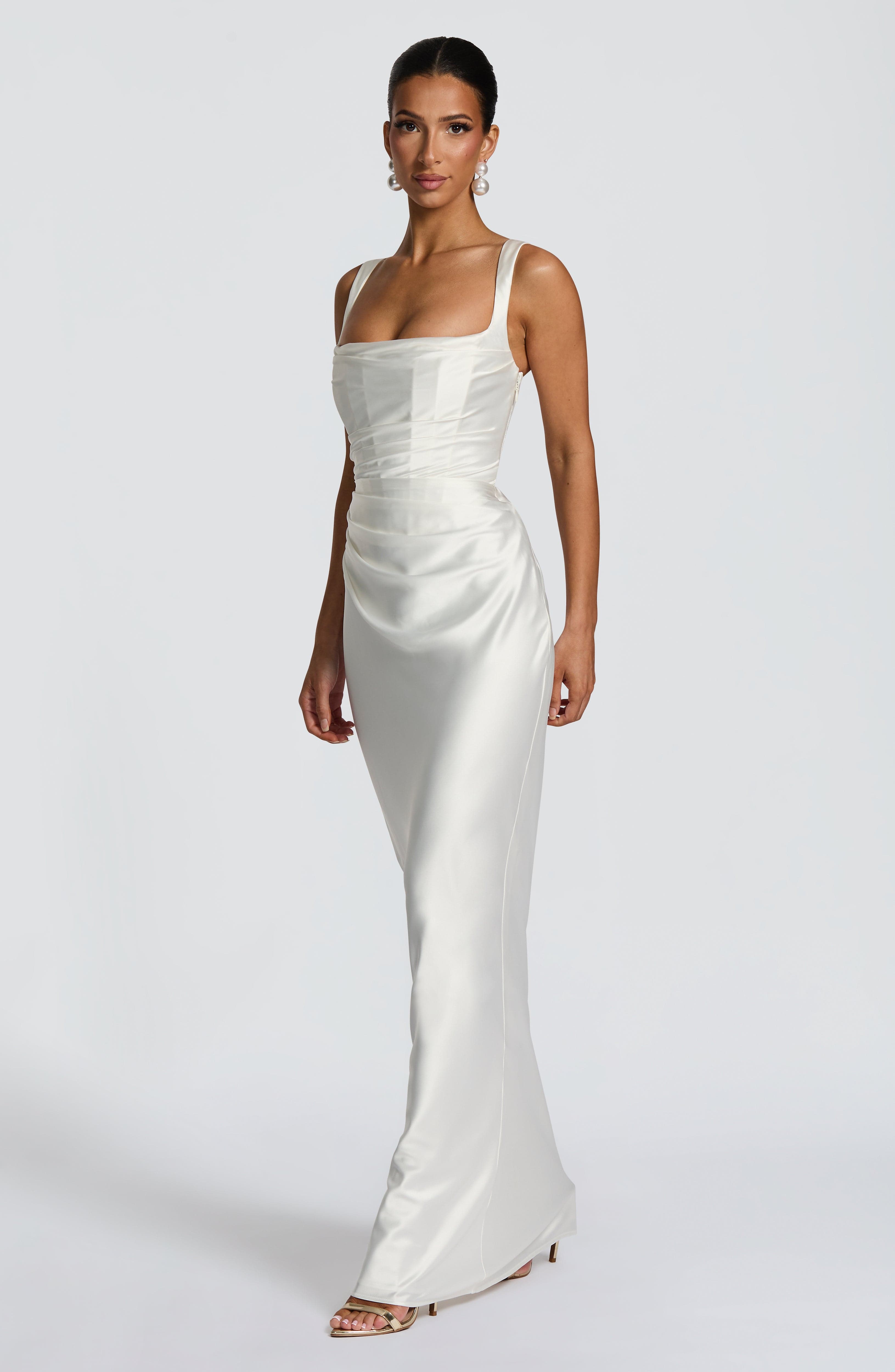Calanthe Maxi Elbise - Beyaz