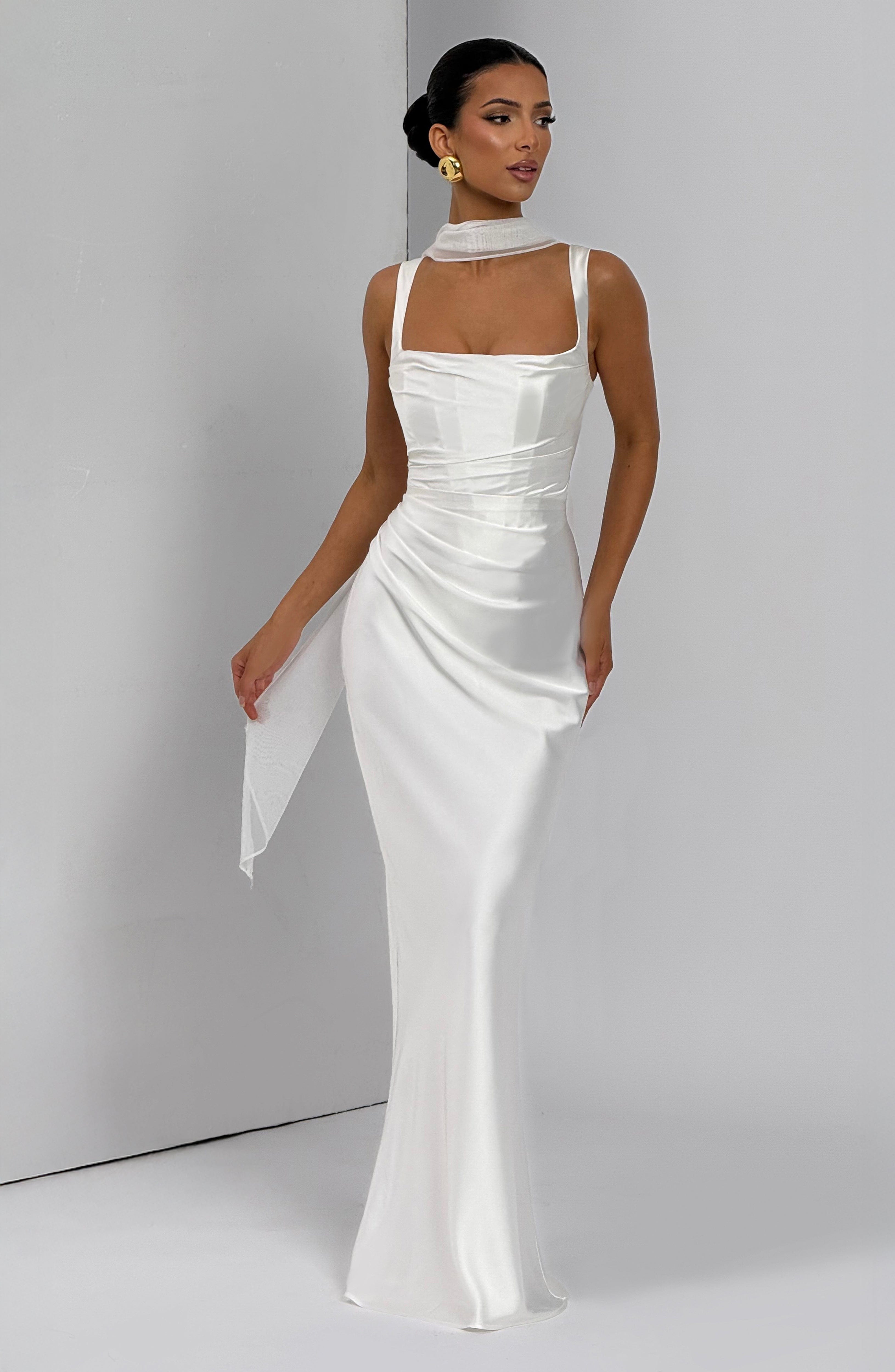 Calanthe Maxi Elbise - Beyaz