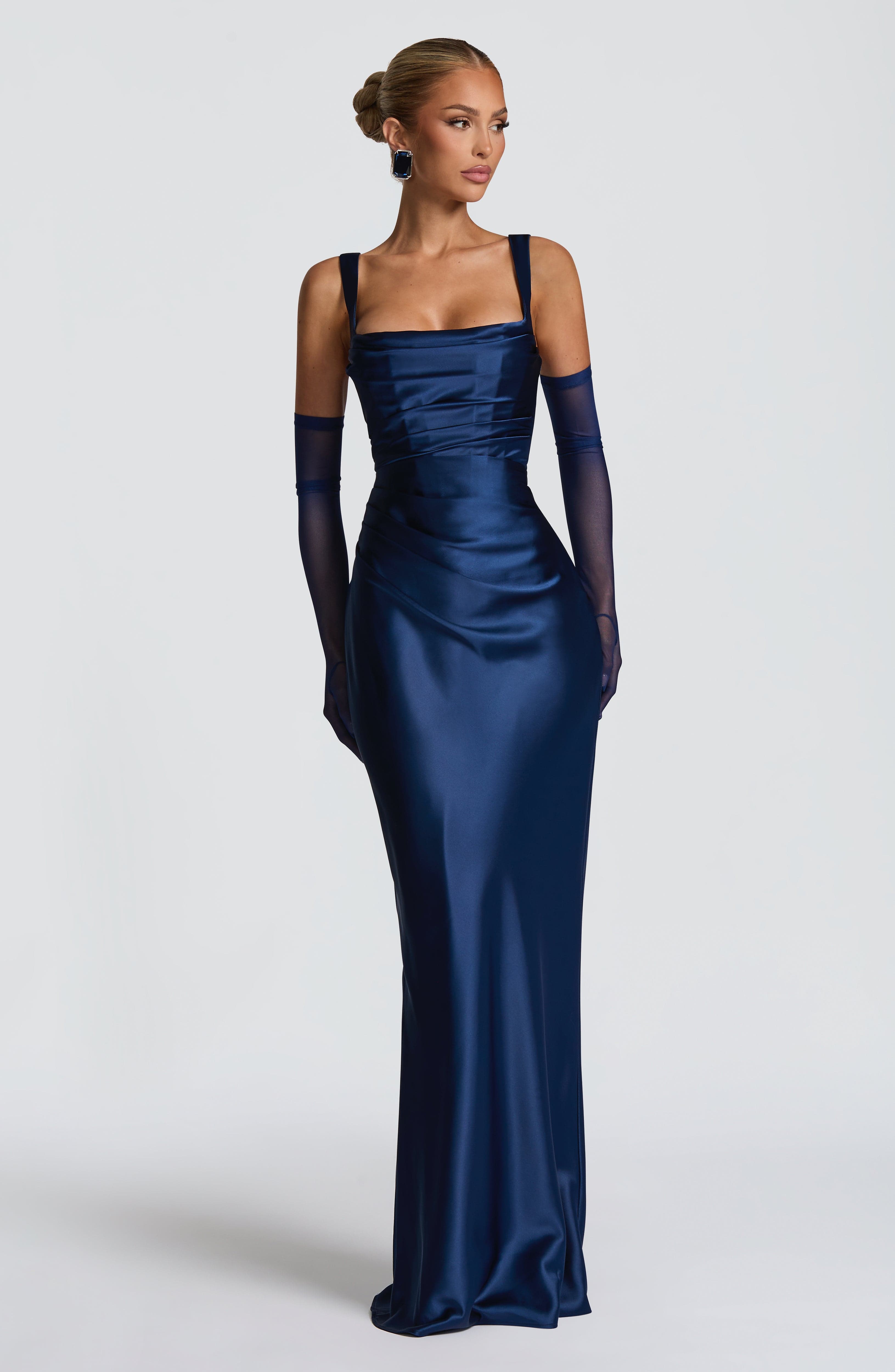 Calanthe Maxi Elbise - Lacivert
