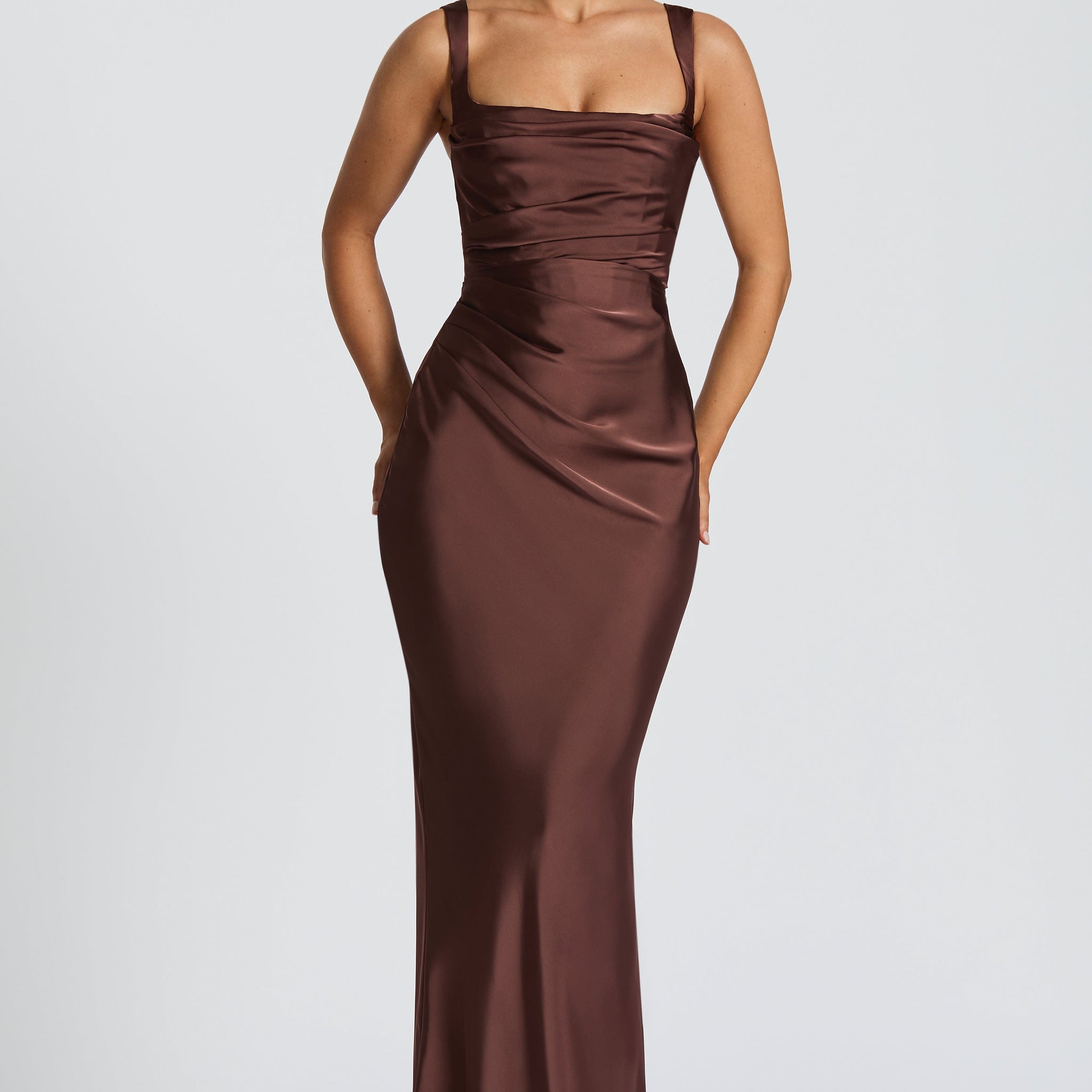 Calanthe Maxi Elbise - Kahverengi
