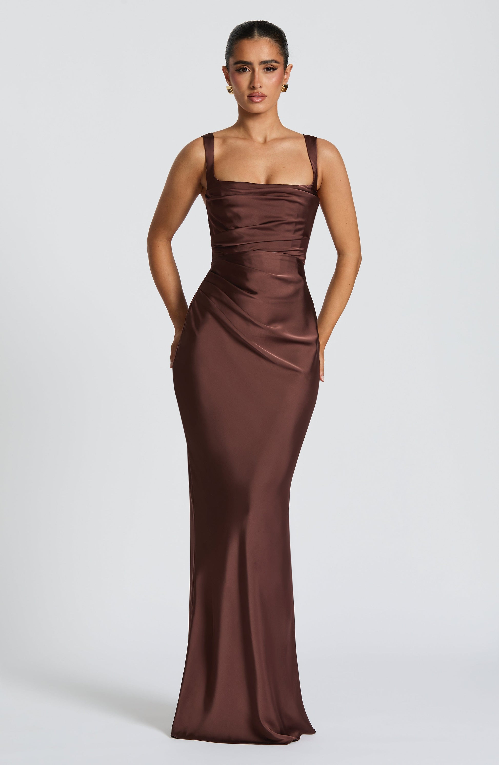 brown plum dress Petal and Pup Women's Hayven Maxi Dress