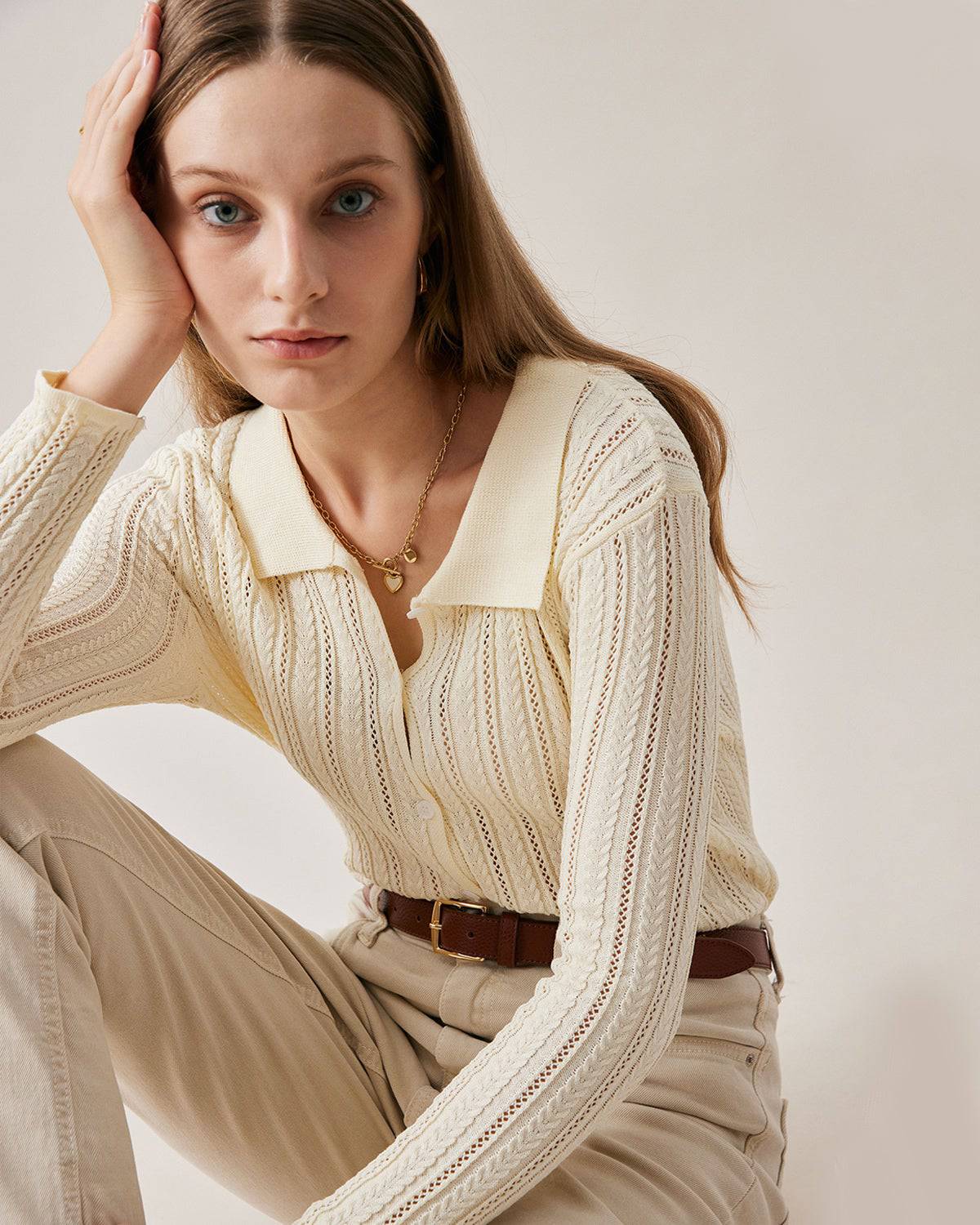 Strickjacke mit Strickmuster