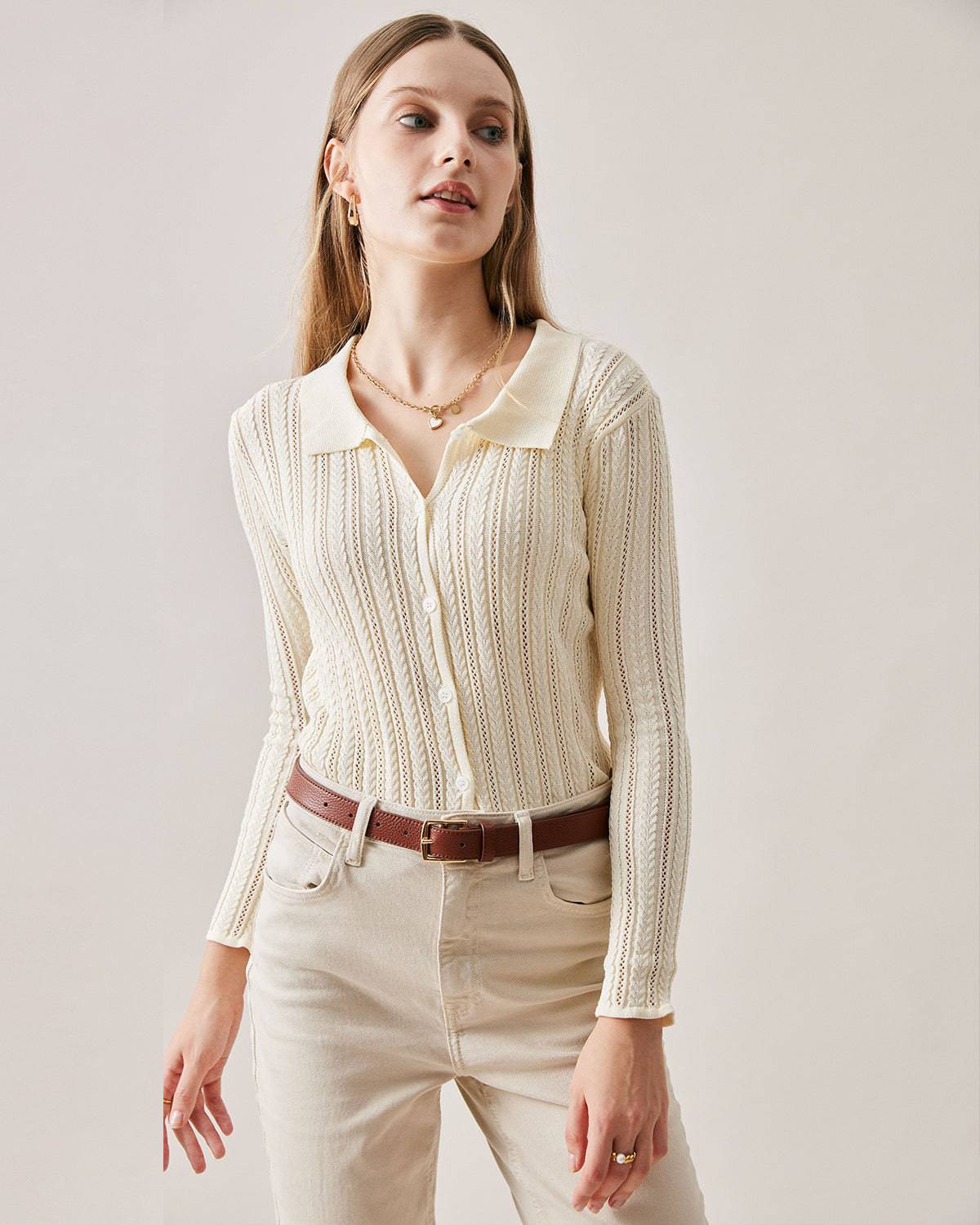 Strickjacke mit Strickmuster