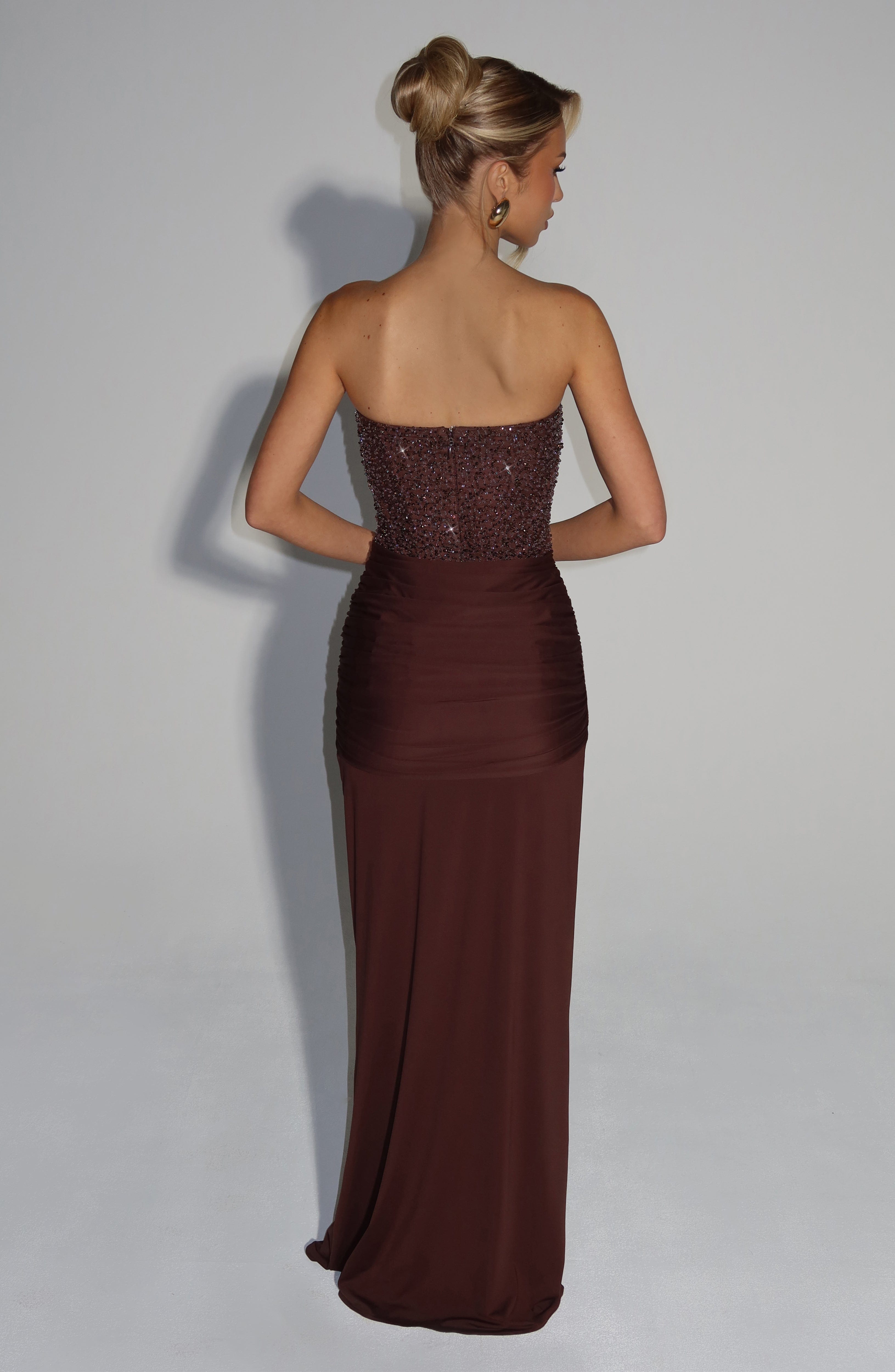 Carina Maxikleid – Pflaumenbraun