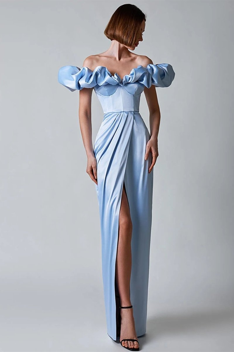 Kristall-Maxikleid mit schulterfreiem Ausschnitt
