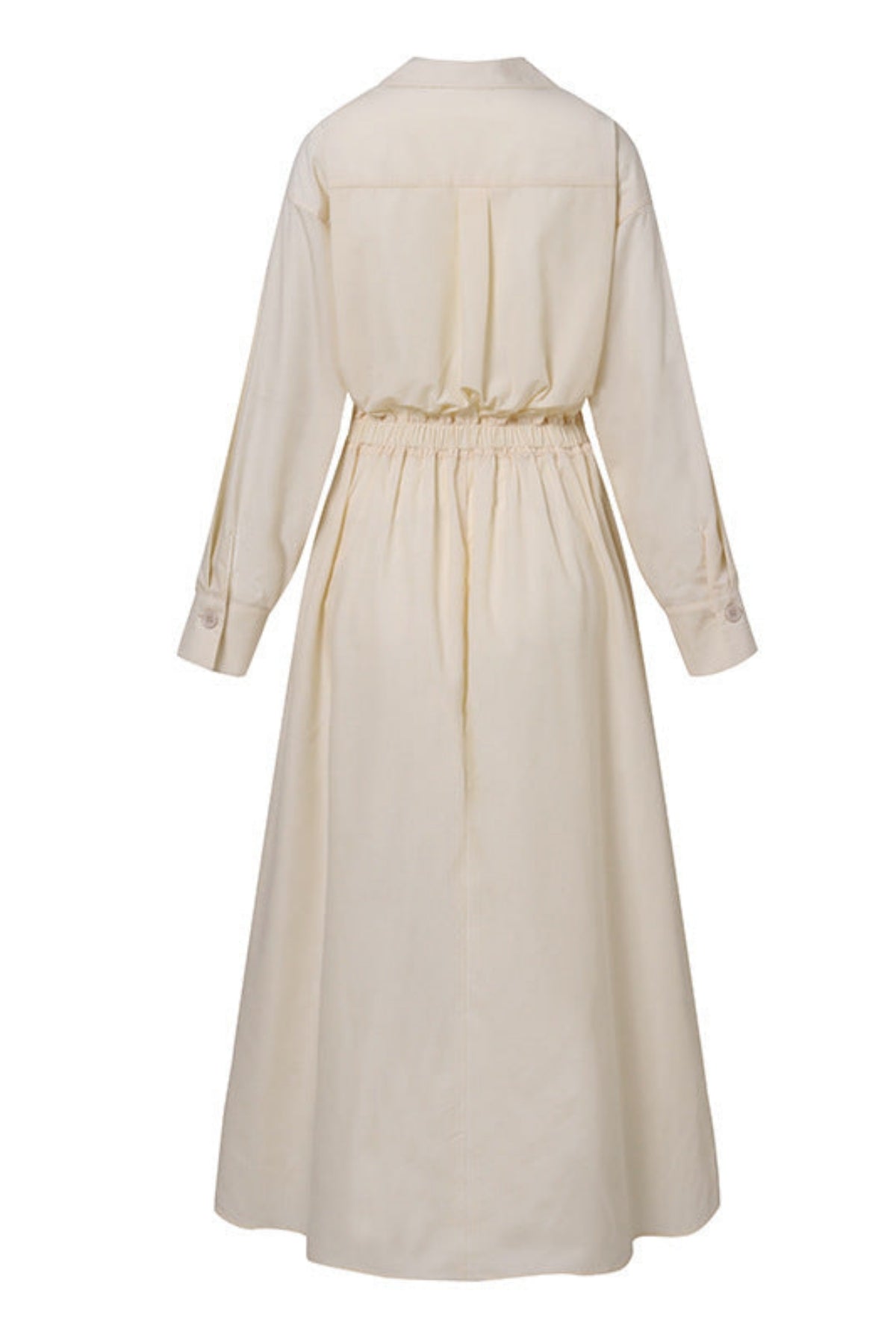 Maxikleid aus Baumwolle mit Peter-Pan-Kragen und Taschen 