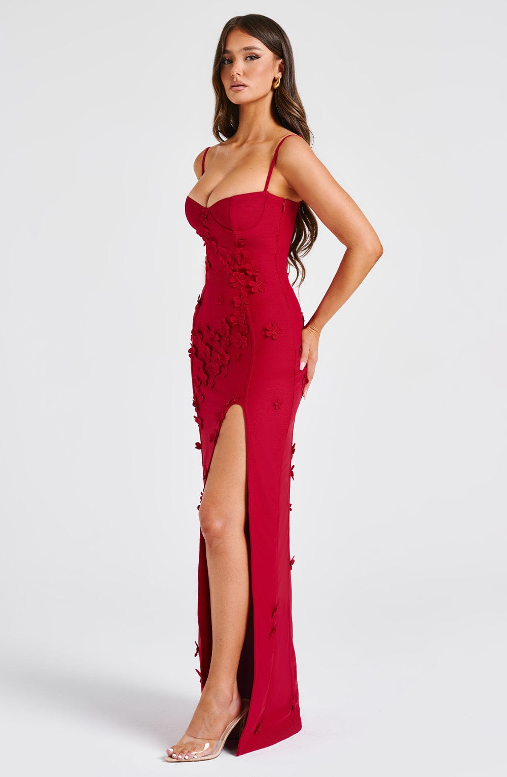 Dalary Maxikleid - Rot gefüttert