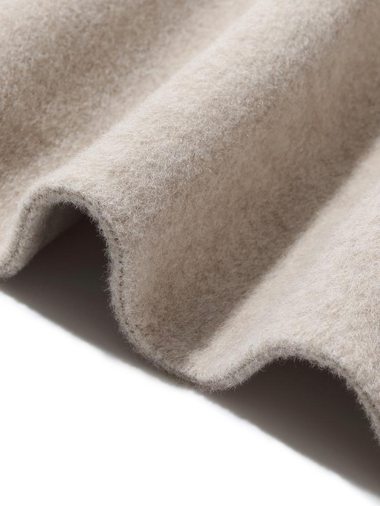 Cashmere Wool Notched Collar Double-Sided Women's Coat 