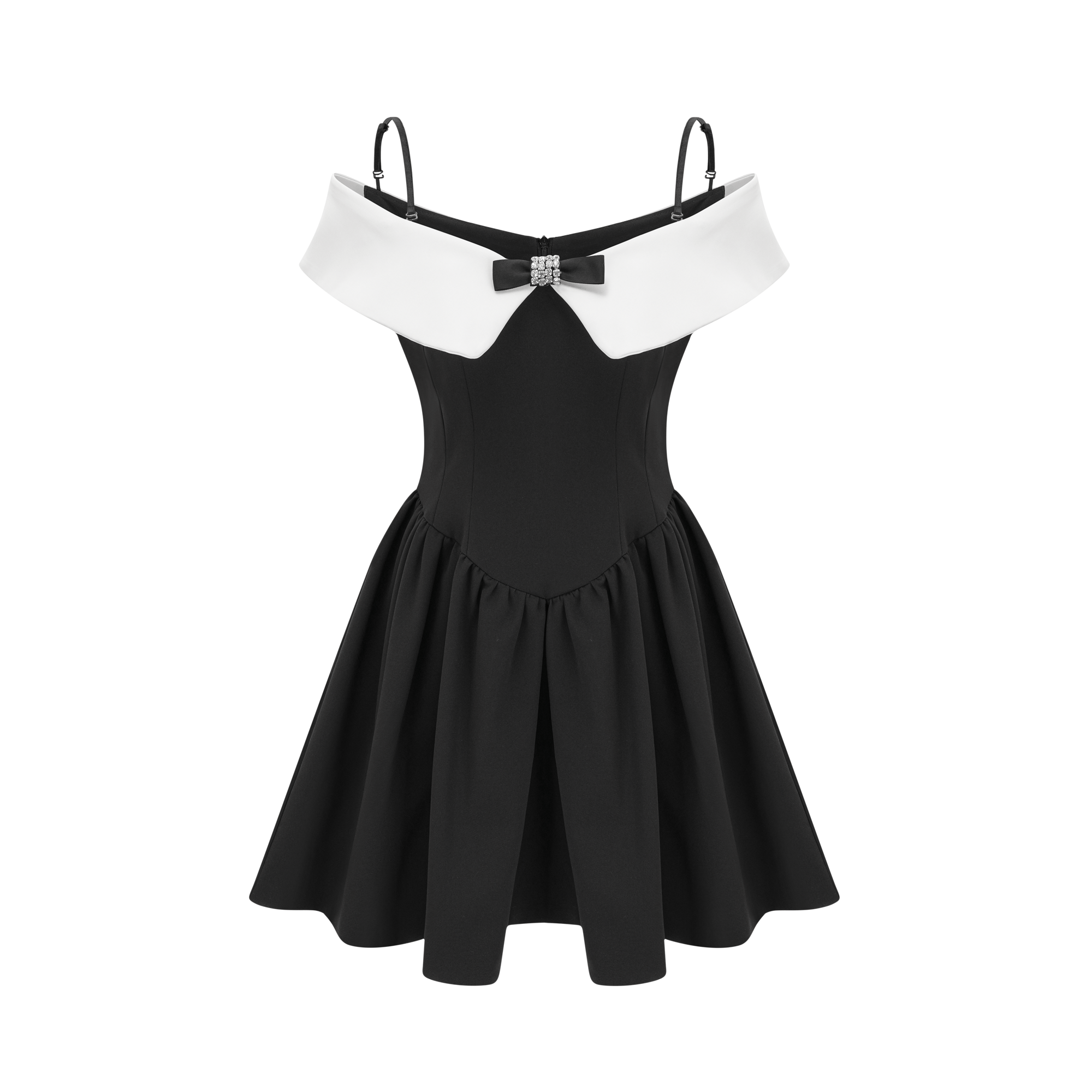 Deniece Off-Shoulder Black Mini Dress