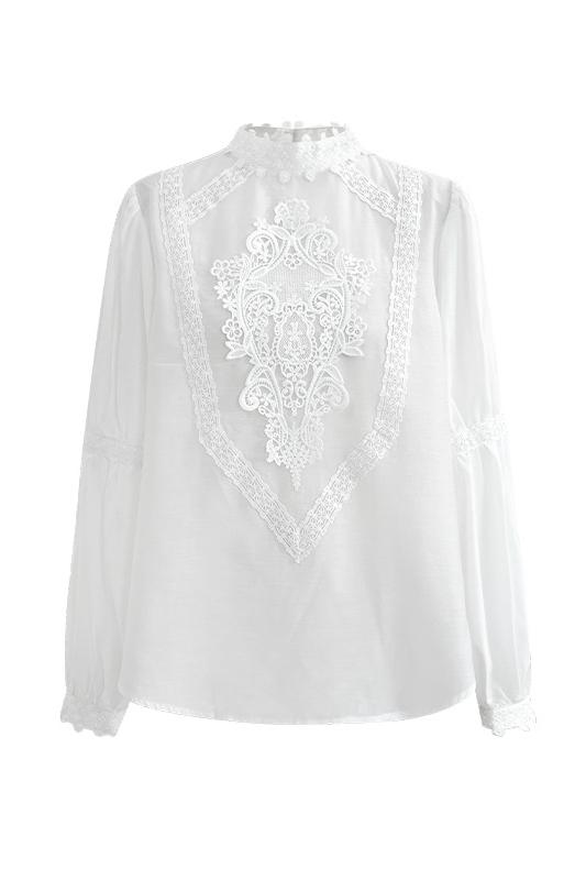 Dinah bestickte Spitzenbluse