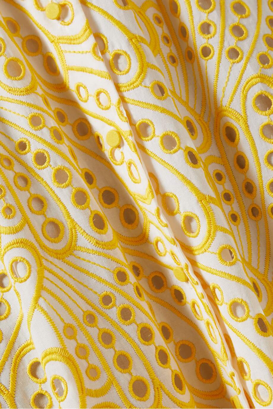 Dolly Embroidered Lace Midi Dress - Yellow