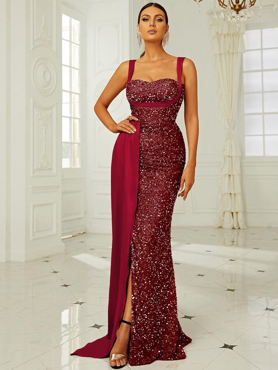 Winslet gestreiftes Korsett-Maxikleid