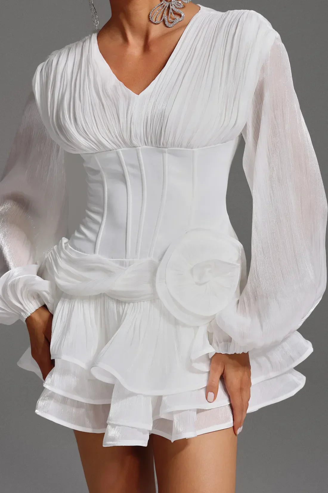 Nechama Minikleid mit Blumenmuster und Rüschen