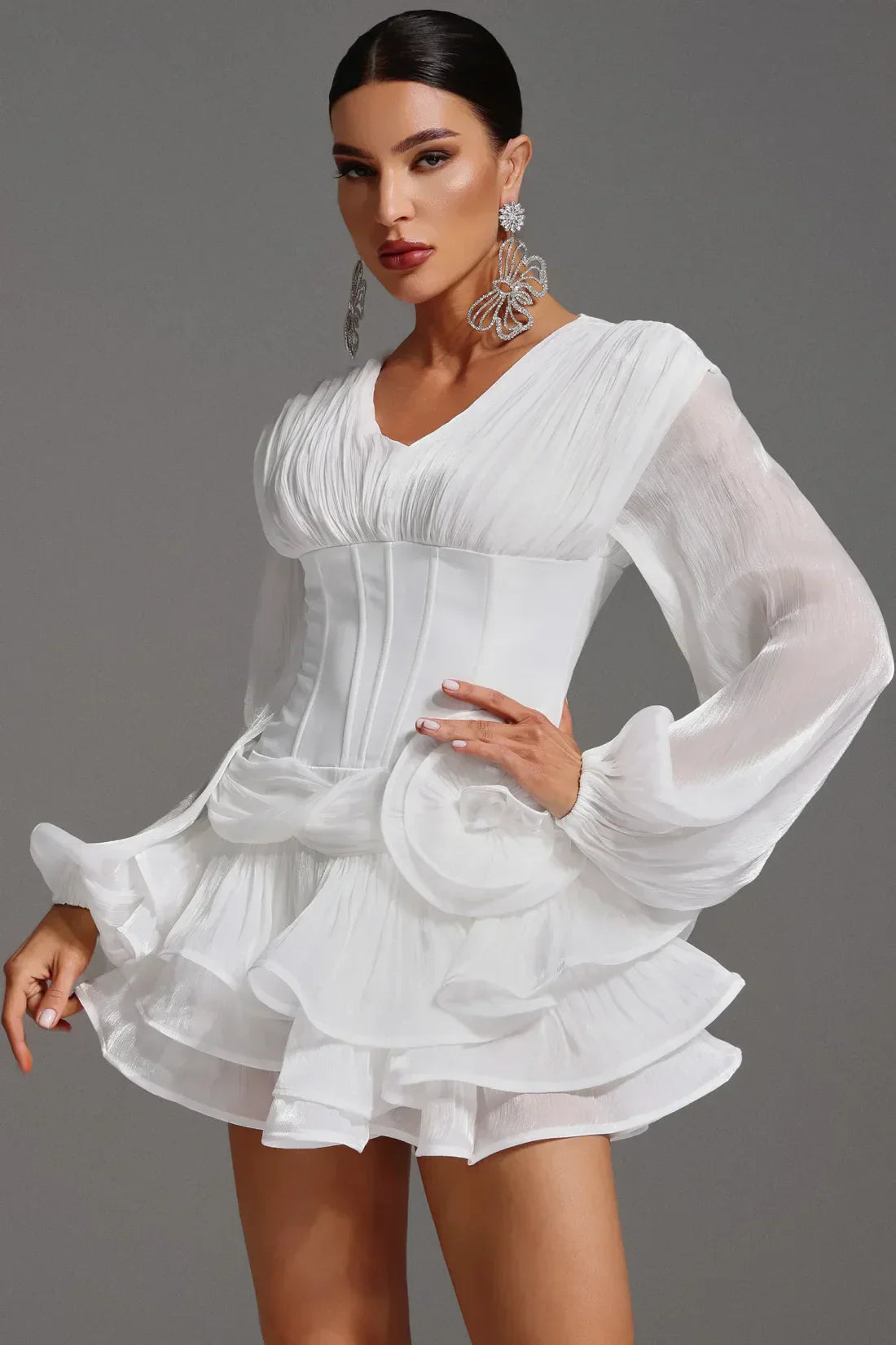 Nechama Minikleid mit Blumenmuster und Rüschen