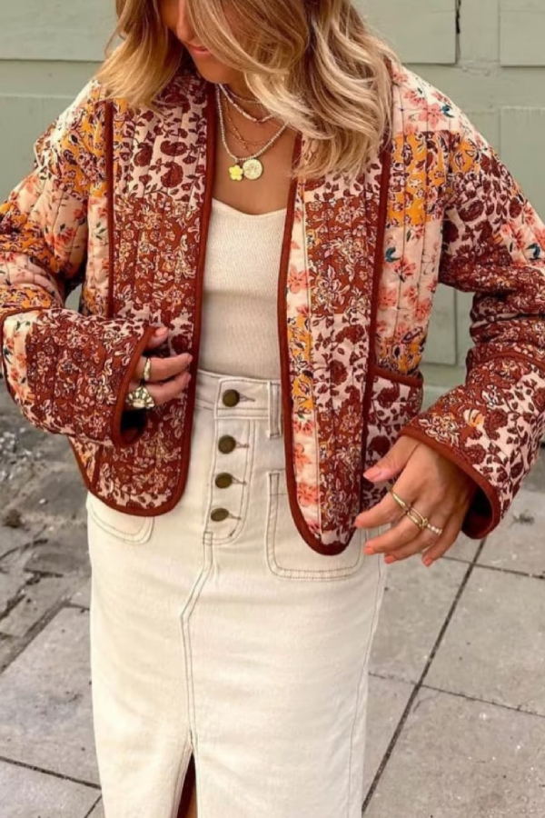 Desenli Bomber Ceket