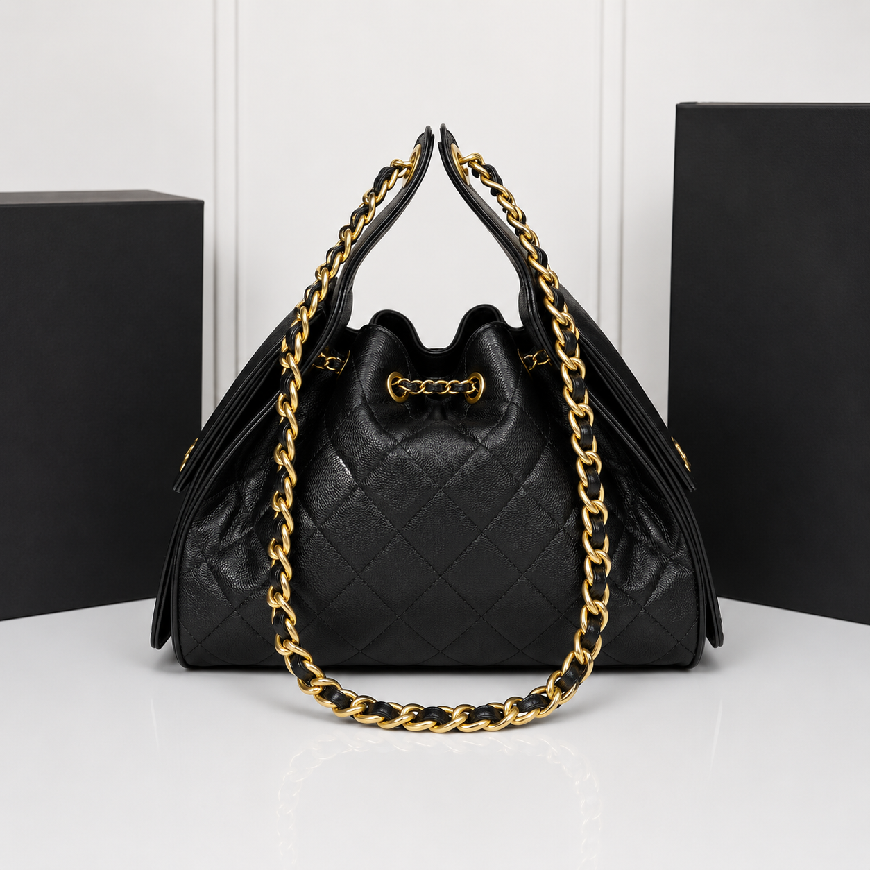 Milano Hobo-Bag aus echtem Leder mit Steppung