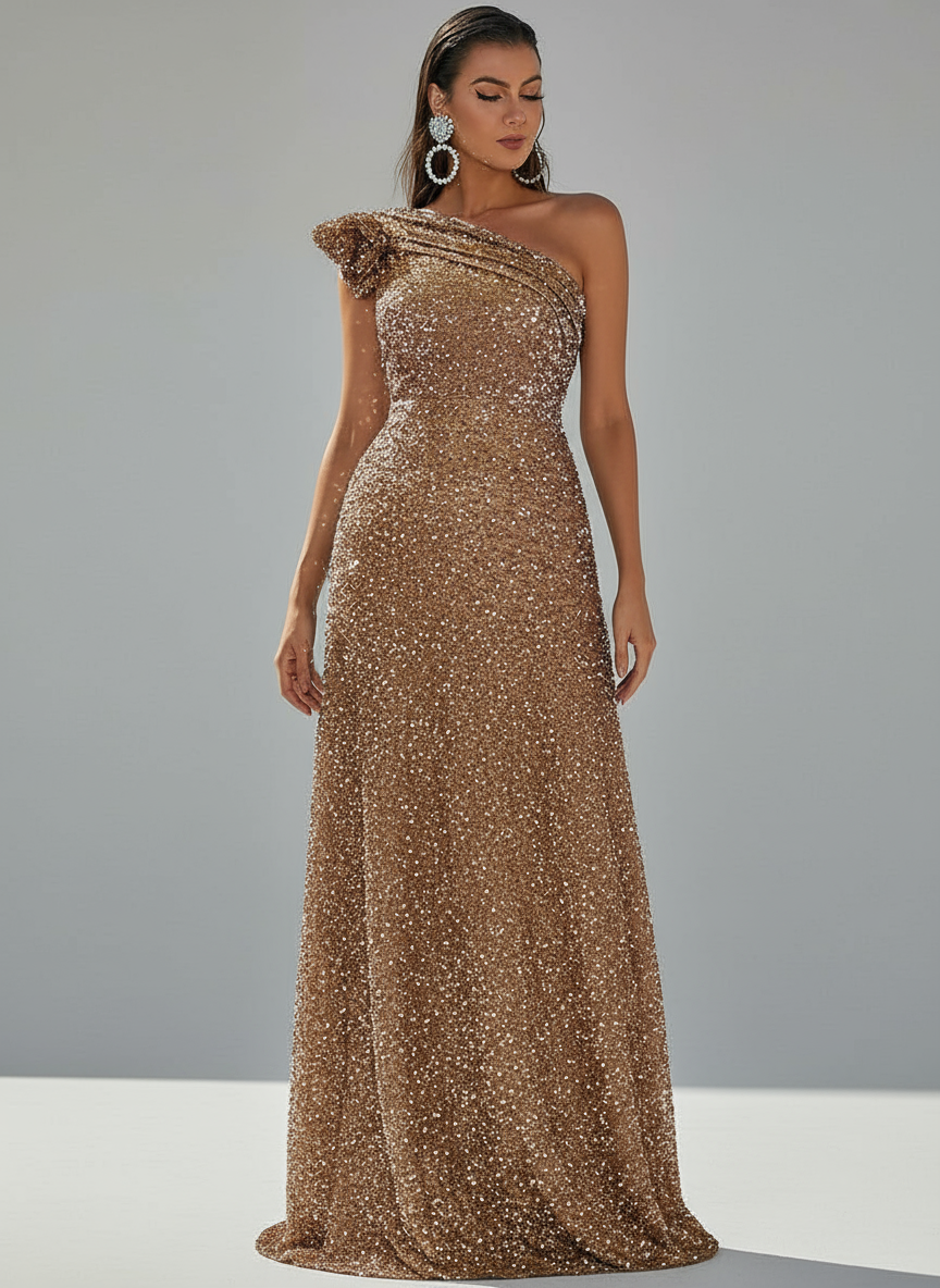 Fayre One-Shoulder-Maxikleid