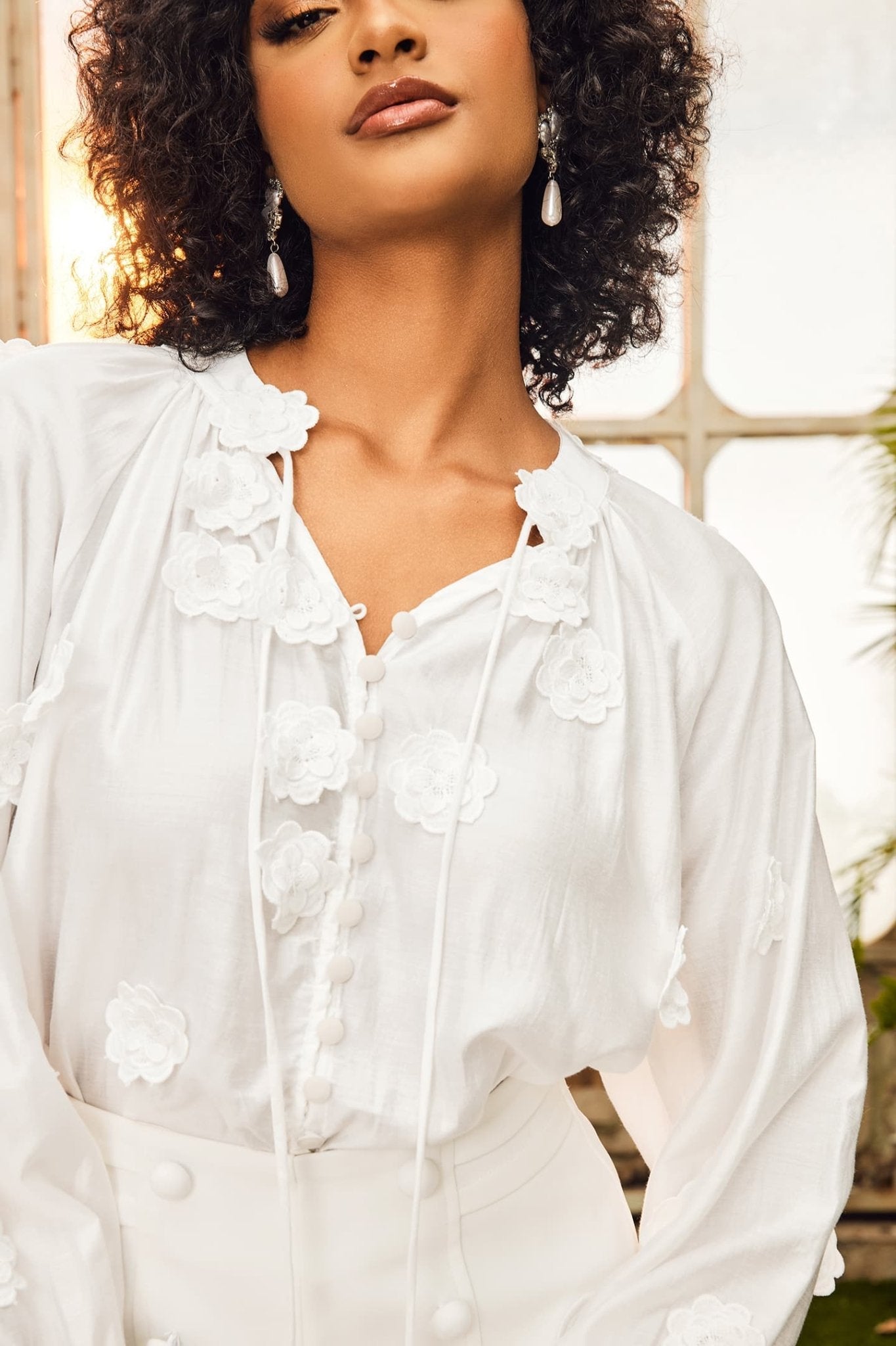 Ella Floral V-Neck Blouse