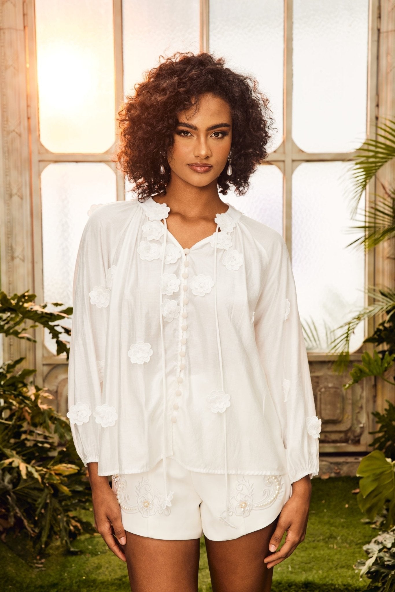 Ella Floral V-Neck Blouse