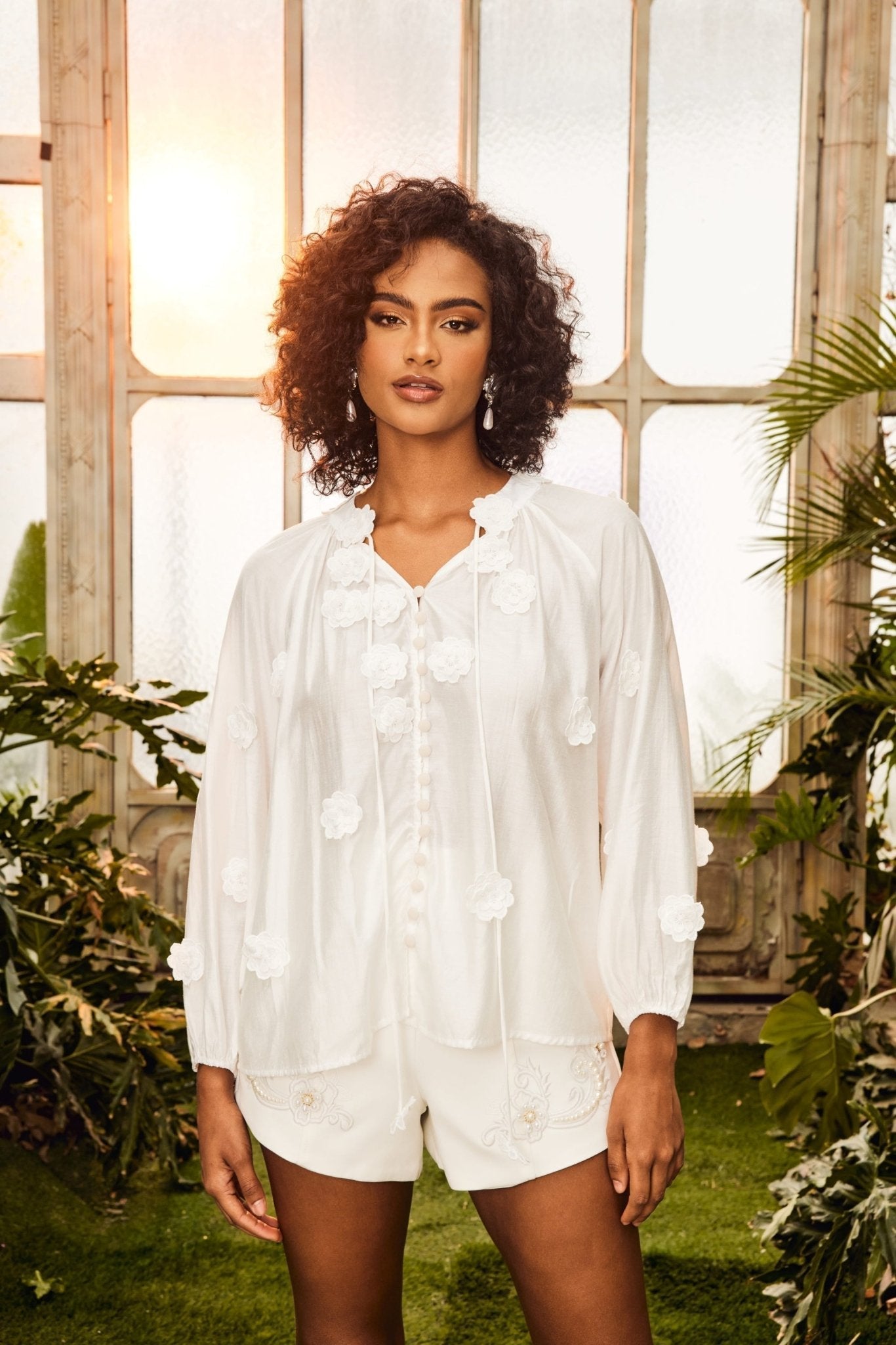 Ella Floral V-Neck Blouse