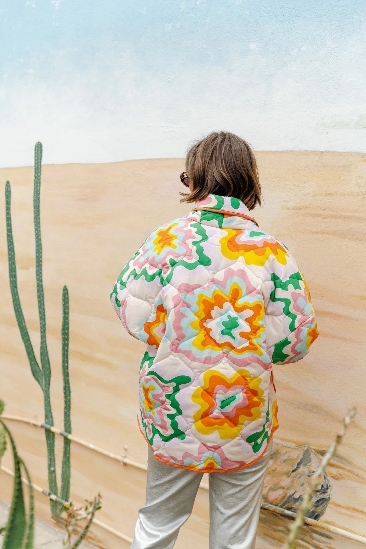 Steppjacke mit Apfelmuster