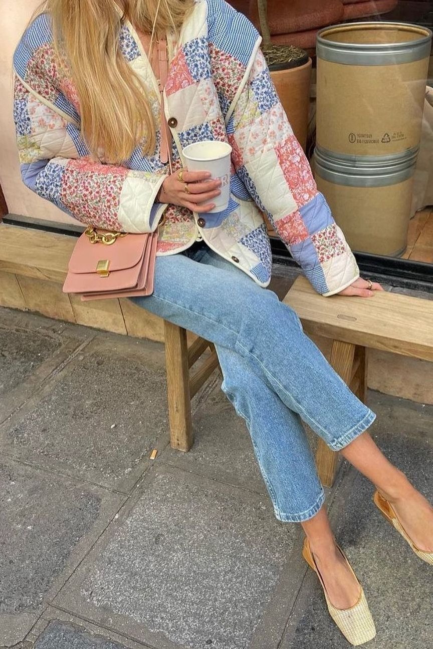 Enid Steppjacke mit Print und wandelbarem Design