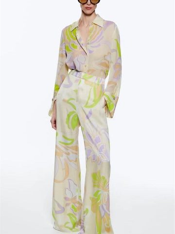 Blusen-Set mit Flow-Print
