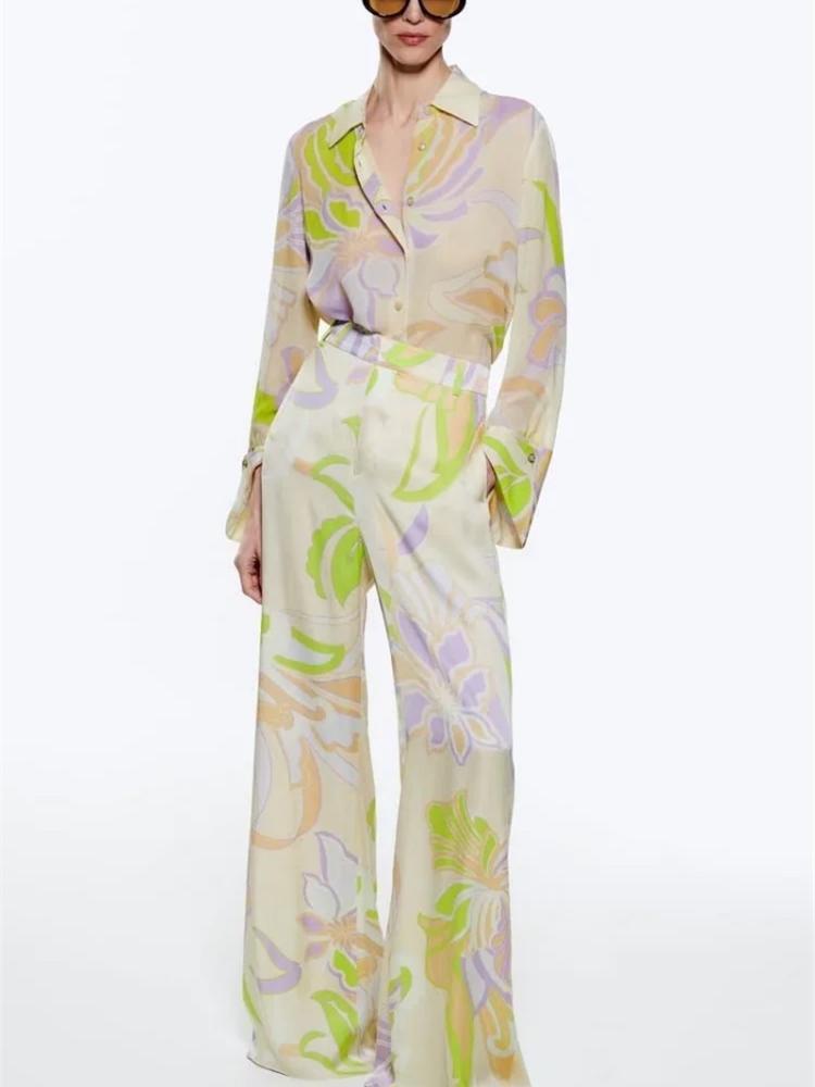 Blusen-Set mit Flow-Print
