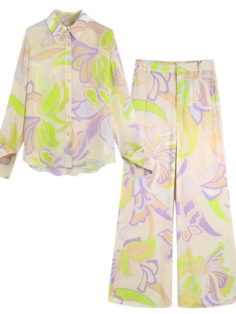 Blusen-Set mit Flow-Print