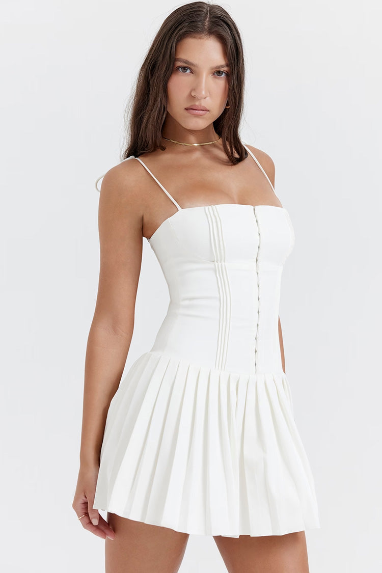 Pleated Mini Summer Dress