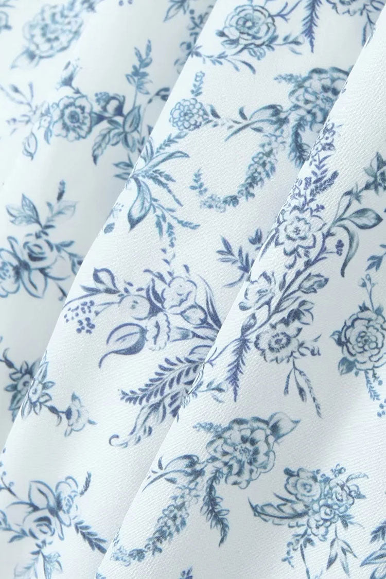 Trägerloses Midikleid im französischen Stil mit Blumenmuster