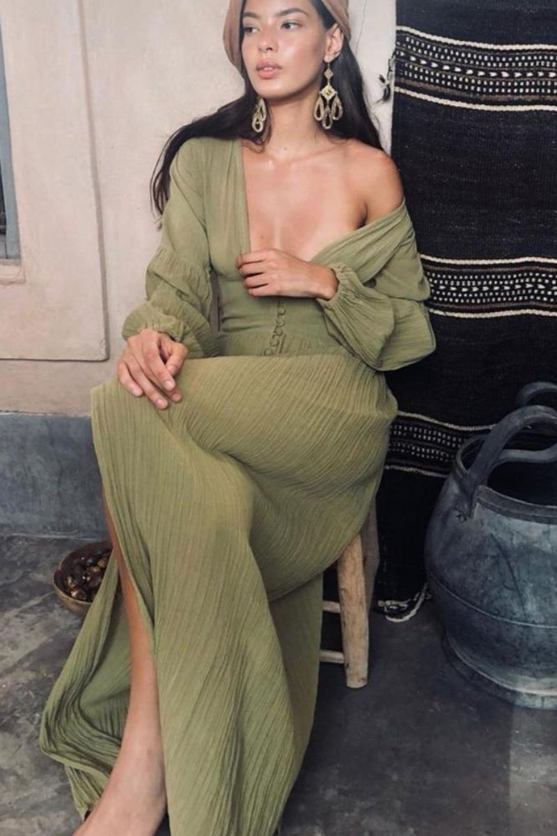 Sunlit Serenade Maxi Elbise
