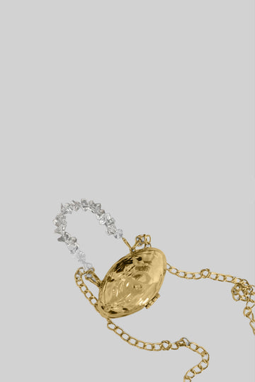 Mini Oval Shell Wallet - Gold