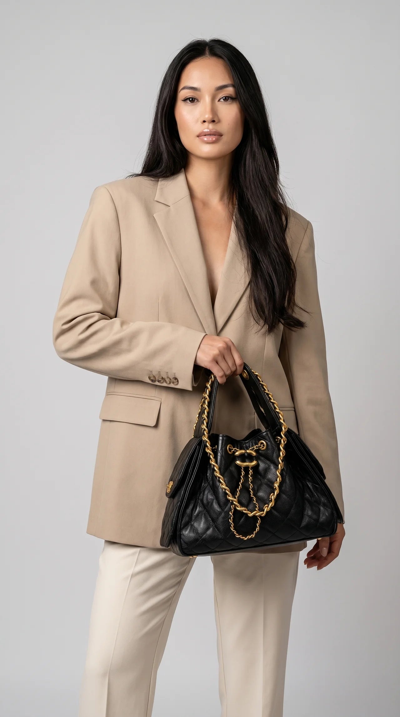 Milano Hobo-Bag aus echtem Leder mit Steppung