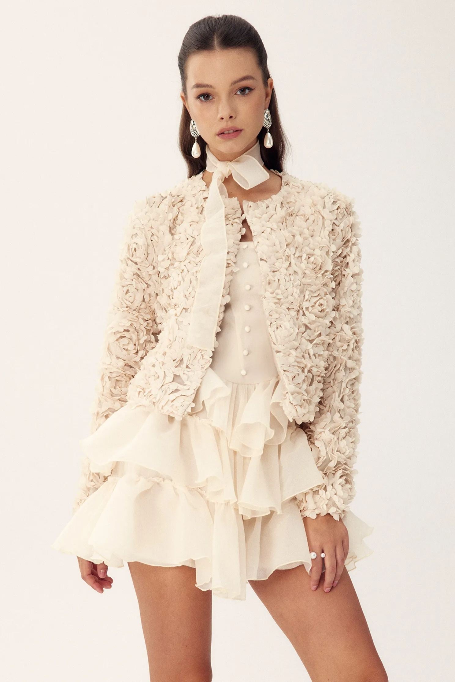 Alice Short Jacket with Floral Applique